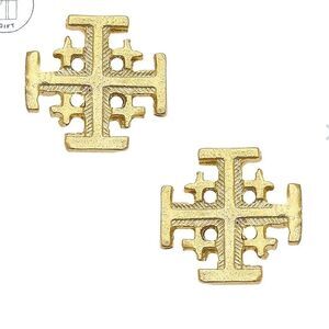 Jerusalem Gold Cross Earrings